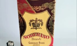 Starý obal od Brandy SOBERANO 70.-80.léta 20.století