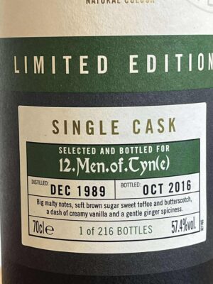 obrázek Glen Scotia single cask no. 309 – 27 years old ,limited edition (distilled 1989, bottled 2016, 1 of 216)