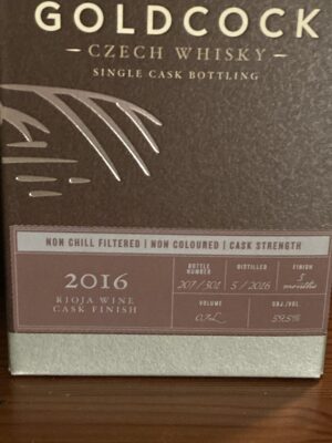 obrázek GOLD COCK 2016 Rioja Wine Cask Finish 59,5% 0,7l