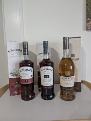 obrázek Bowmore, Glenmorangie a další